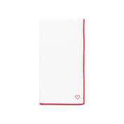 Guardanapos brancos Nazaré com bordado de coração