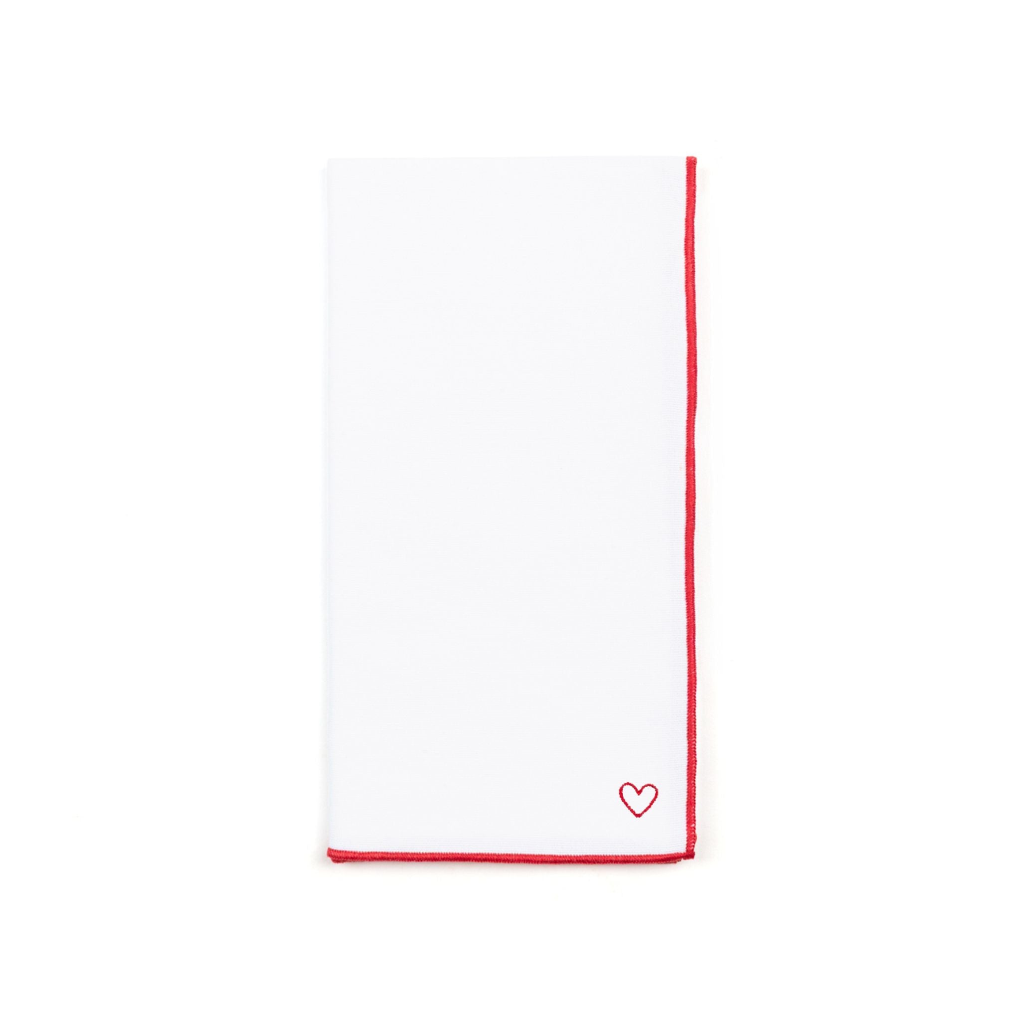 Guardanapos brancos Nazaré com bordado de coração