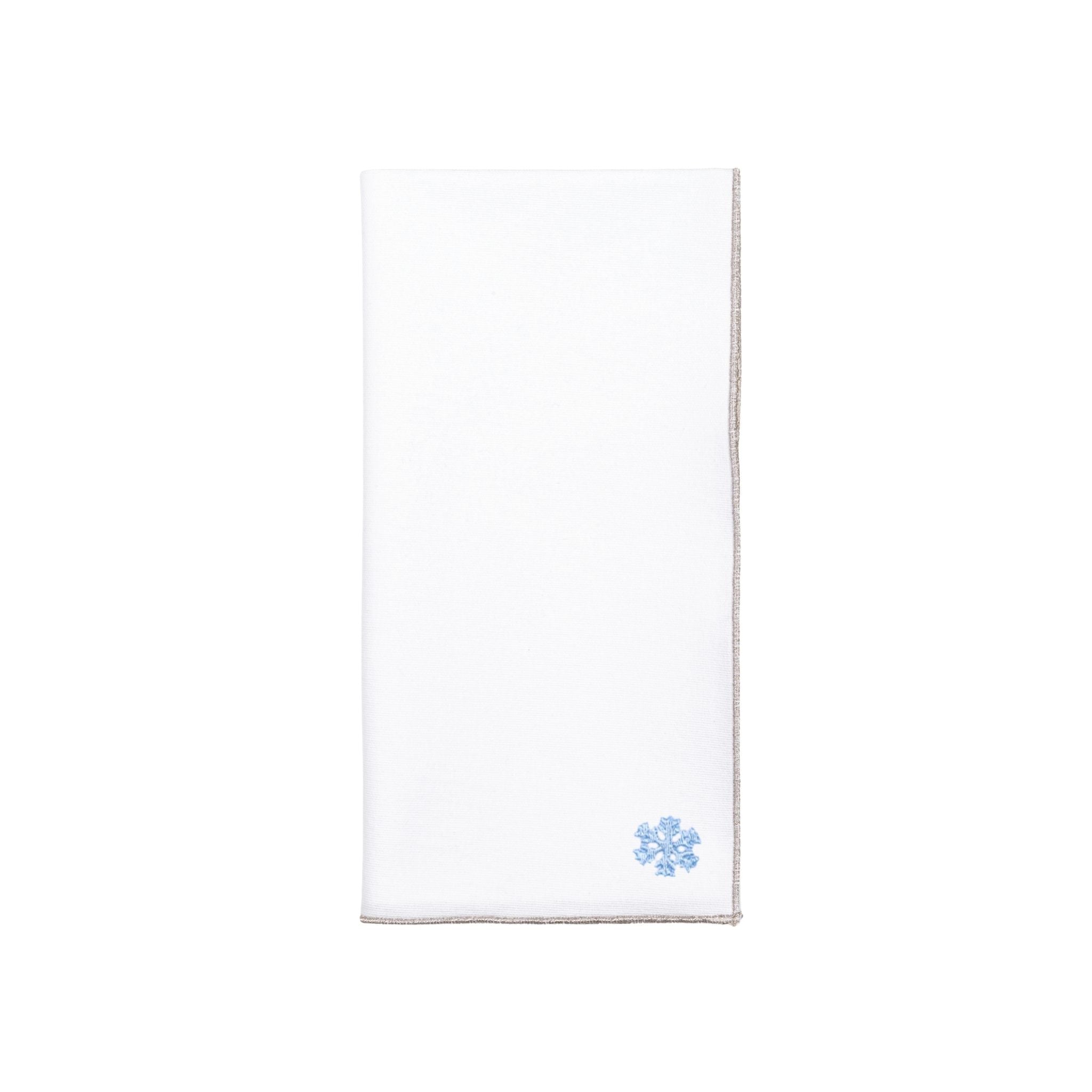 Servilletas blancas de Nazaré con pequeños bordados navideños