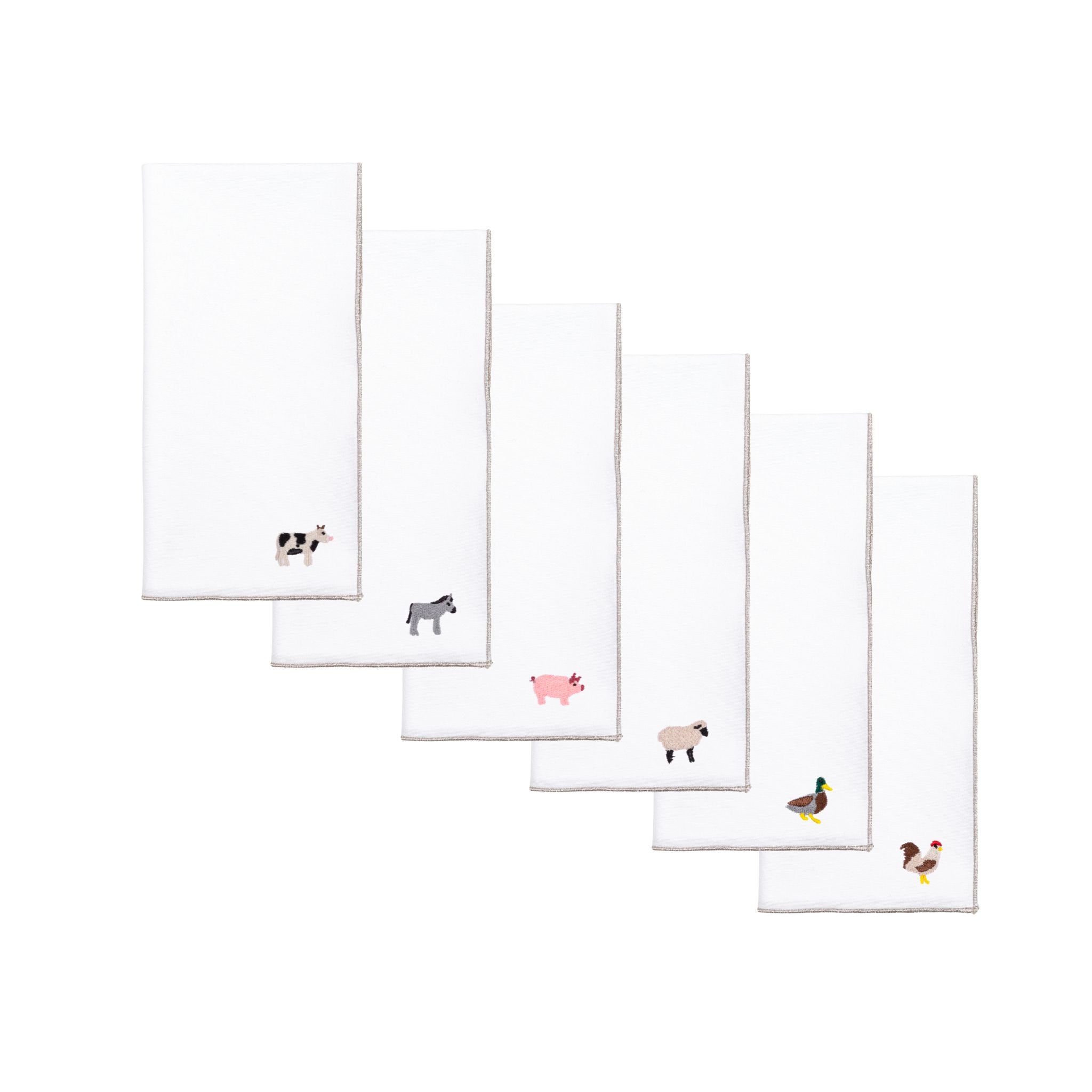 White Nazaré napkins with farm embroidery - Torres Novas