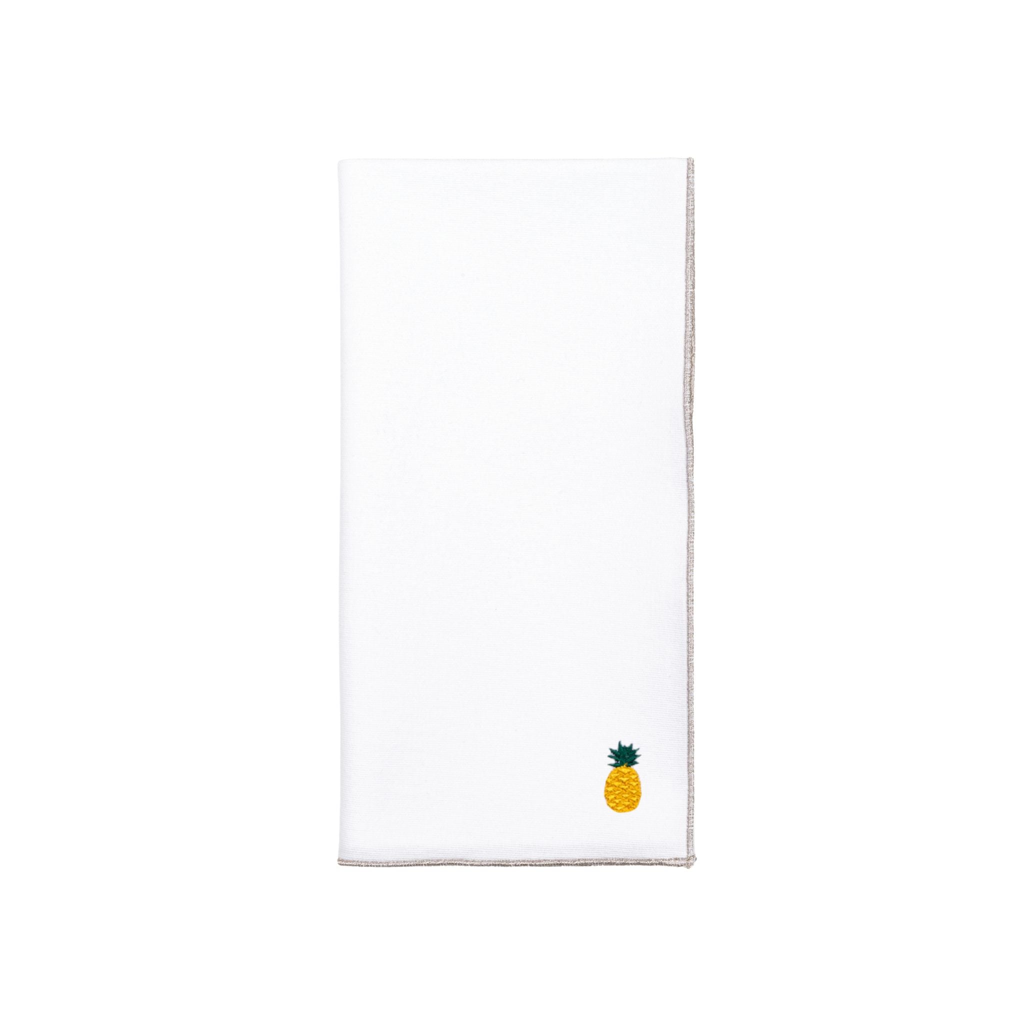 Servilletas Nazaré en blanco con bordado de frutas