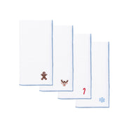 Servilletas blancas de Nazaré con pequeños bordados navideños