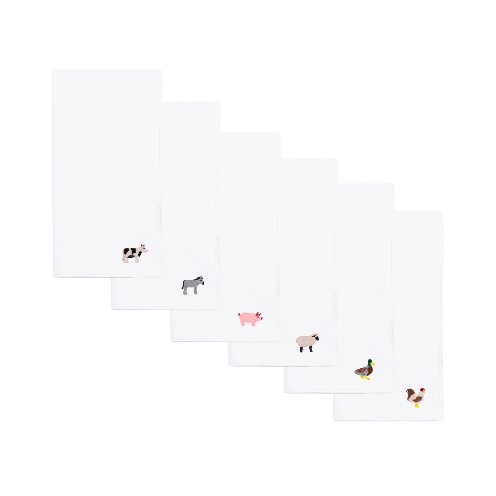 White Nazaré napkins with farm embroidery - Torres Novas