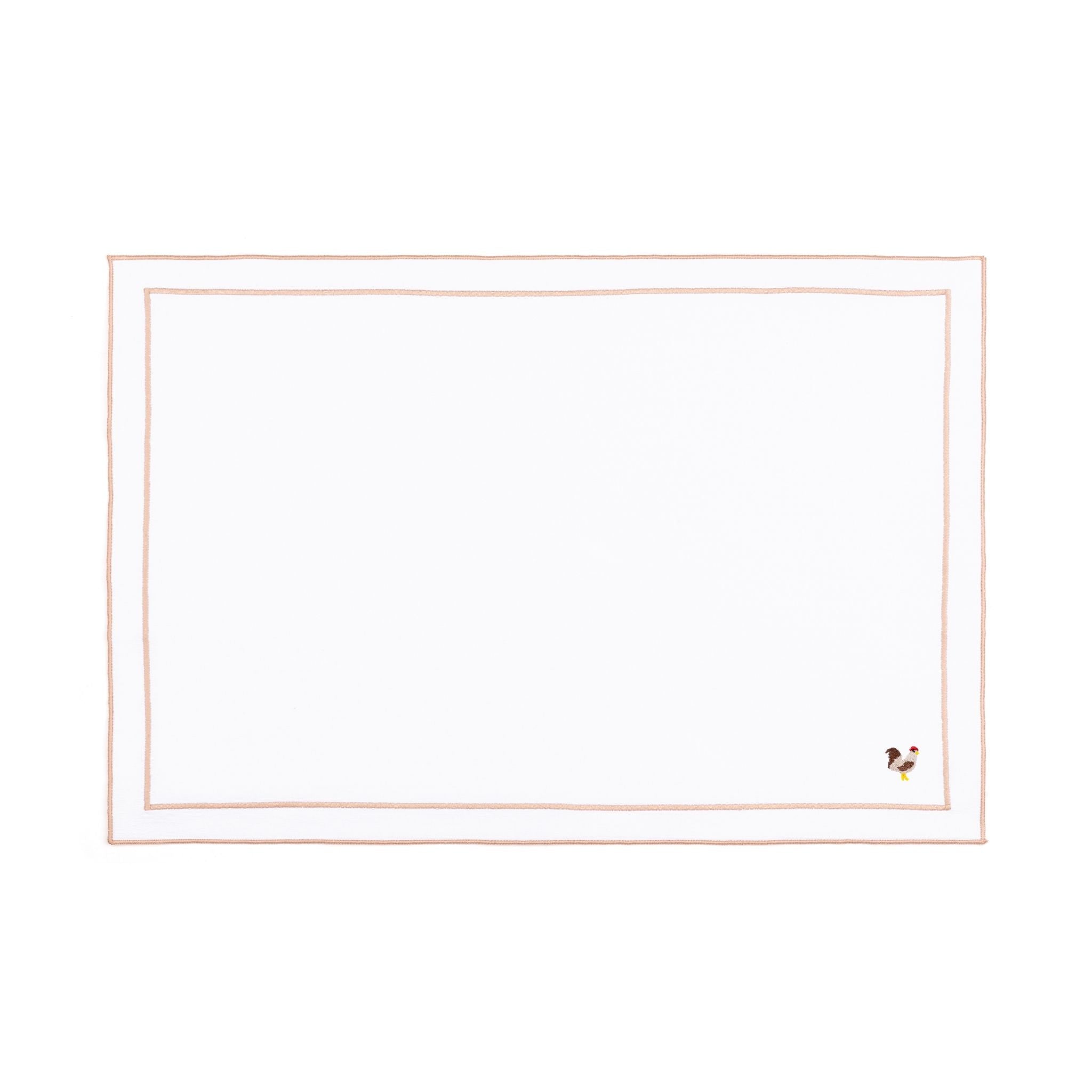 Nazaré white cotton table linen with embroidered farm animals