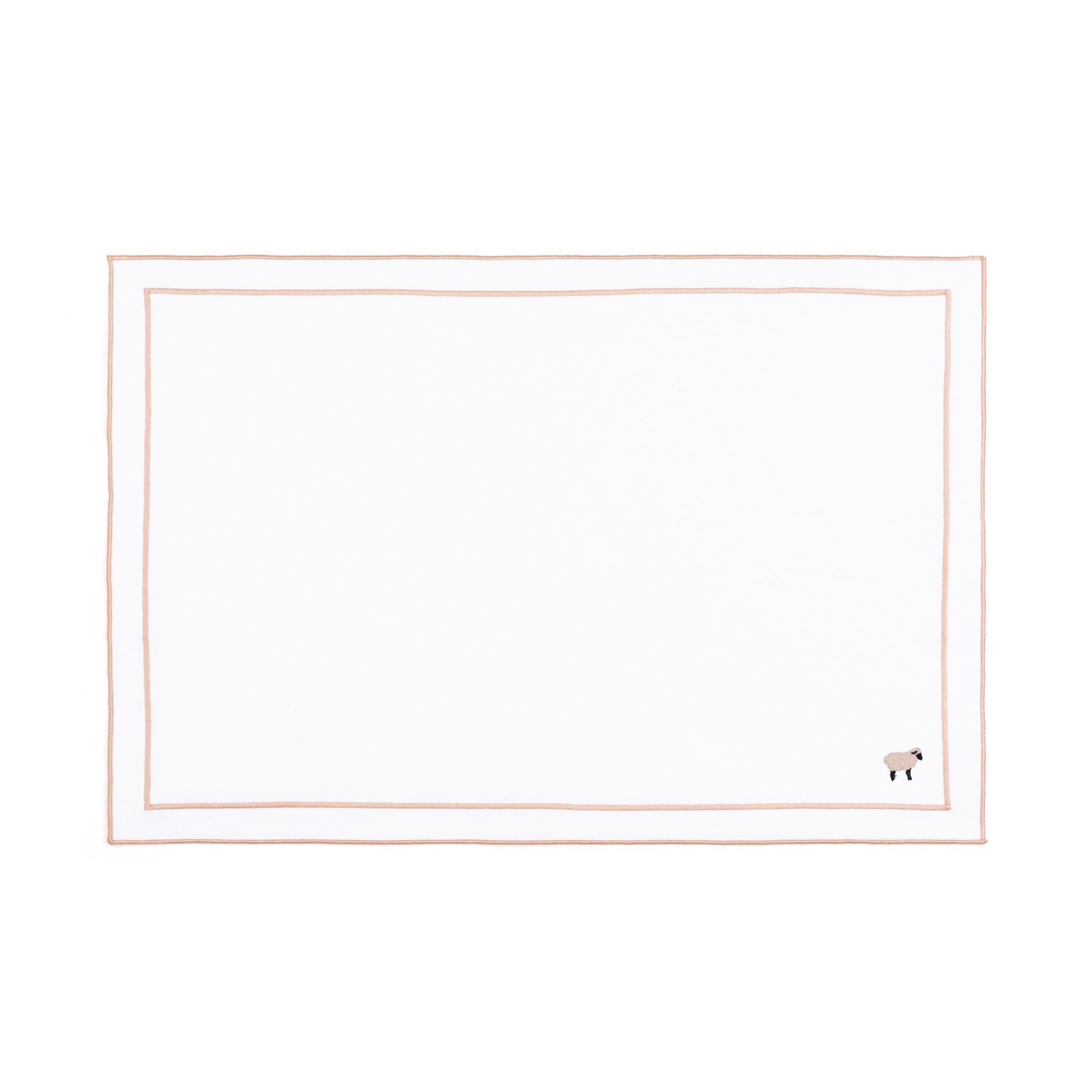 Nazaré white cotton table linen with embroidered farm animals