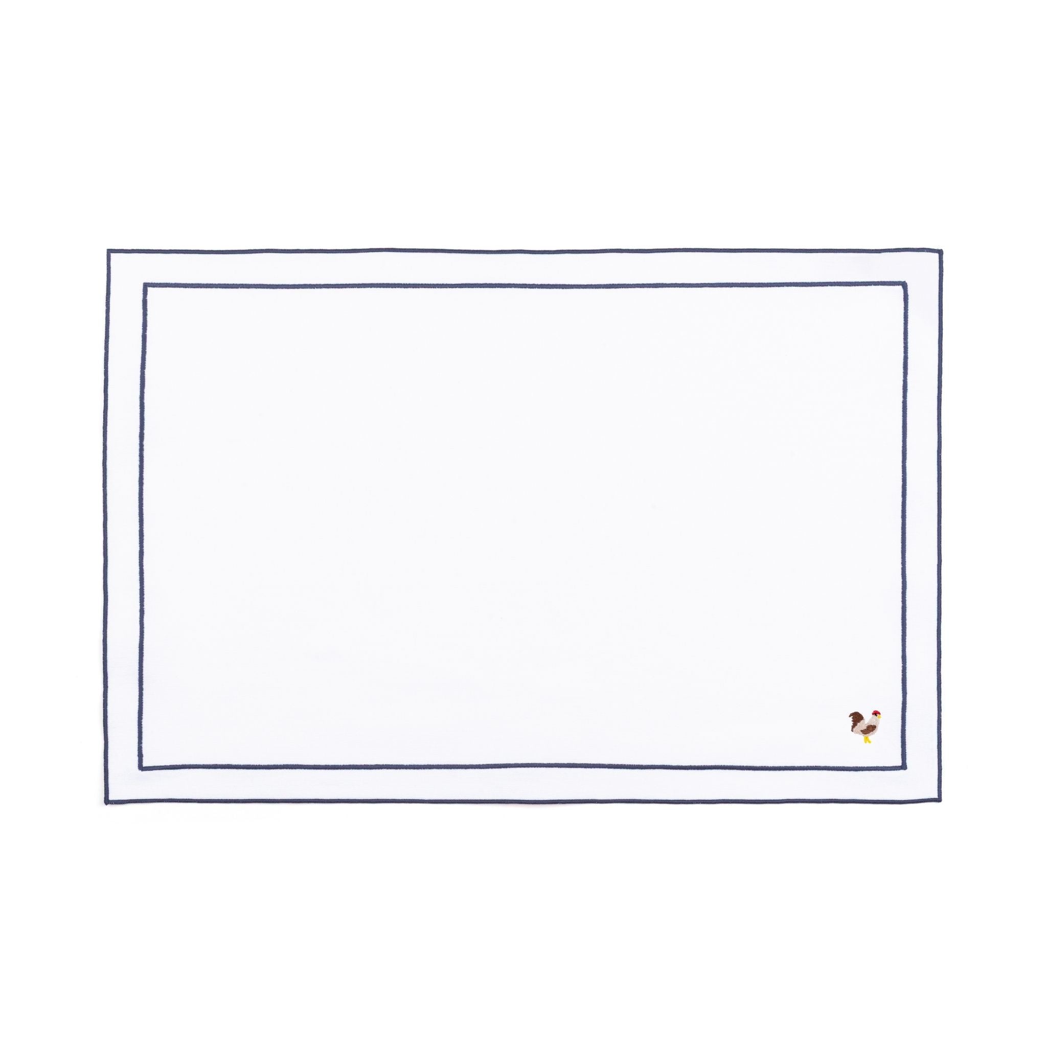 Nazaré white cotton table linen with embroidered farm animals