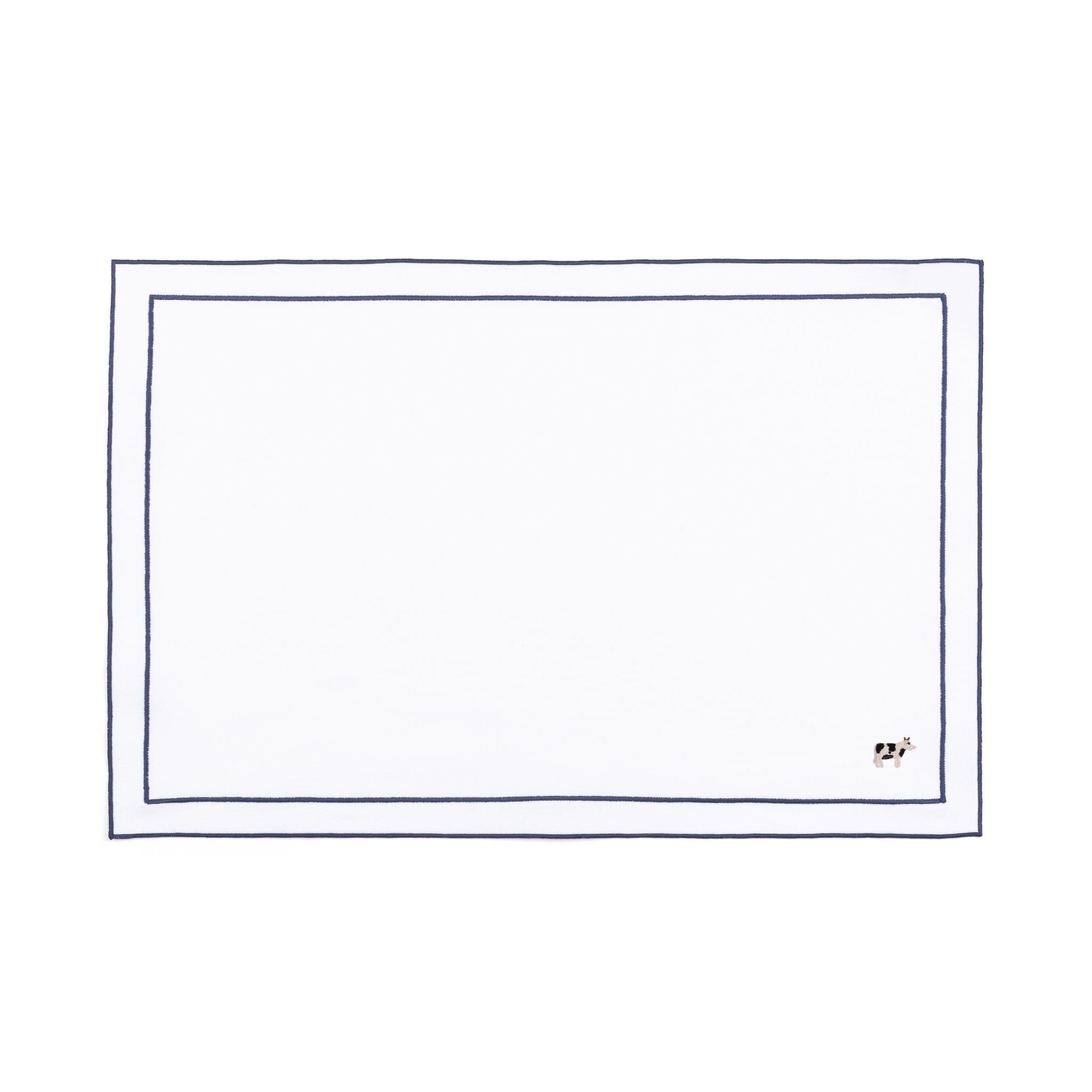 Nazaré white cotton table linen with embroidered farm animals