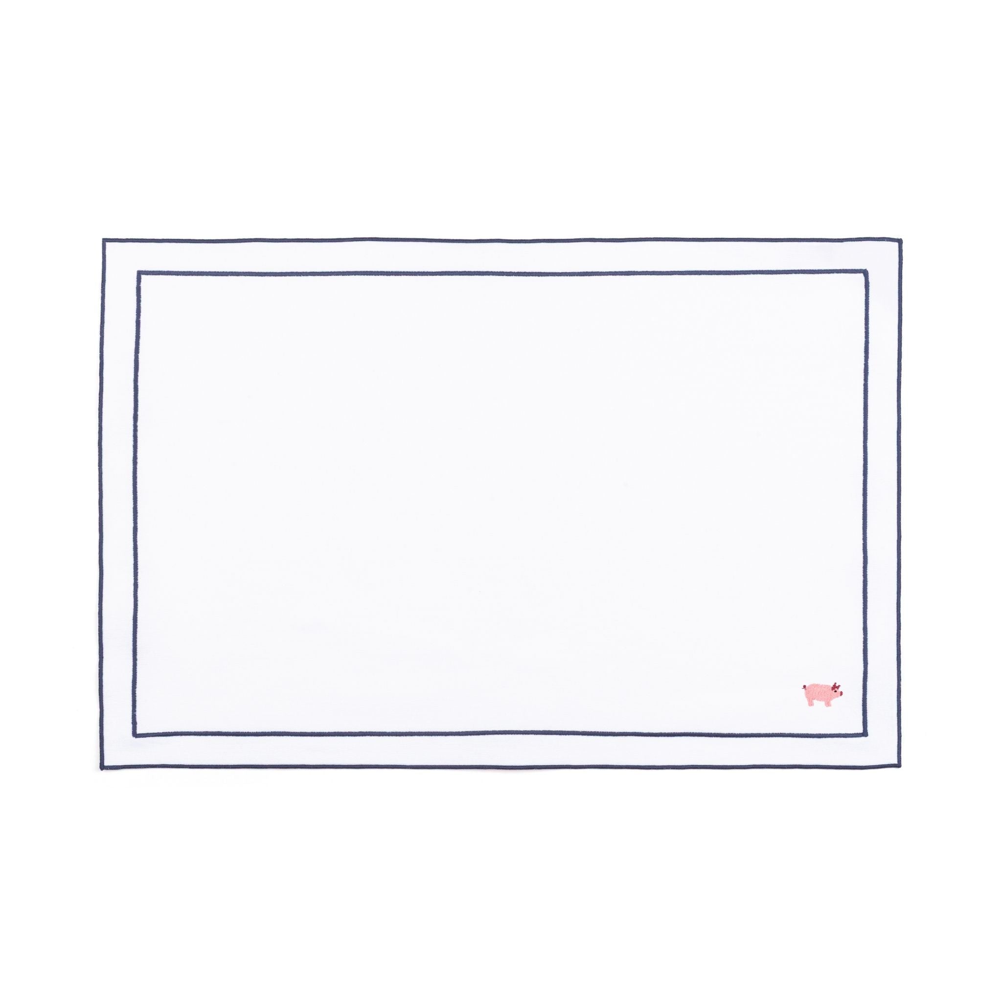 Nazaré white cotton table linen with embroidered farm animals