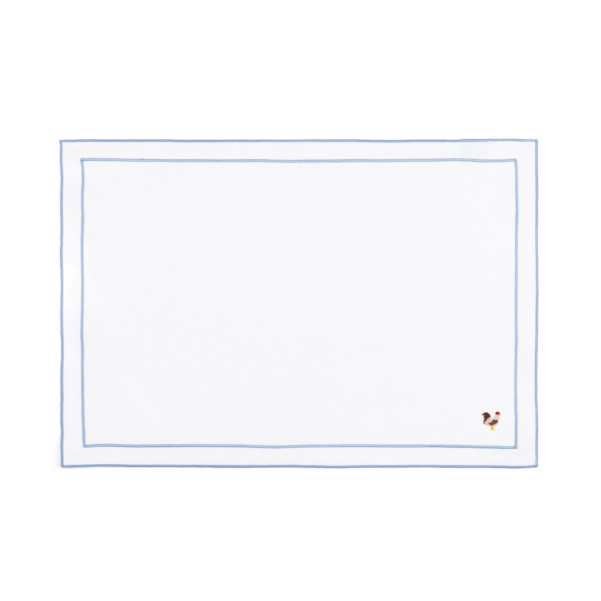 Nazaré white cotton table linen with embroidered farm animals