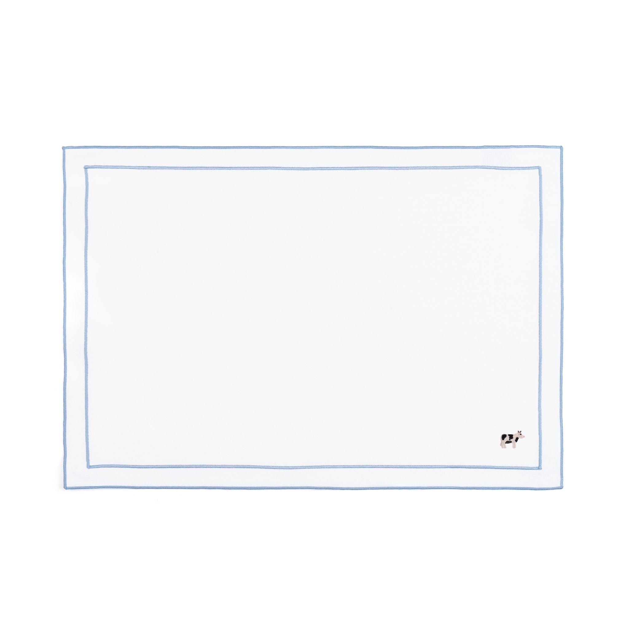 Nazaré white cotton table linen with embroidered farm animals