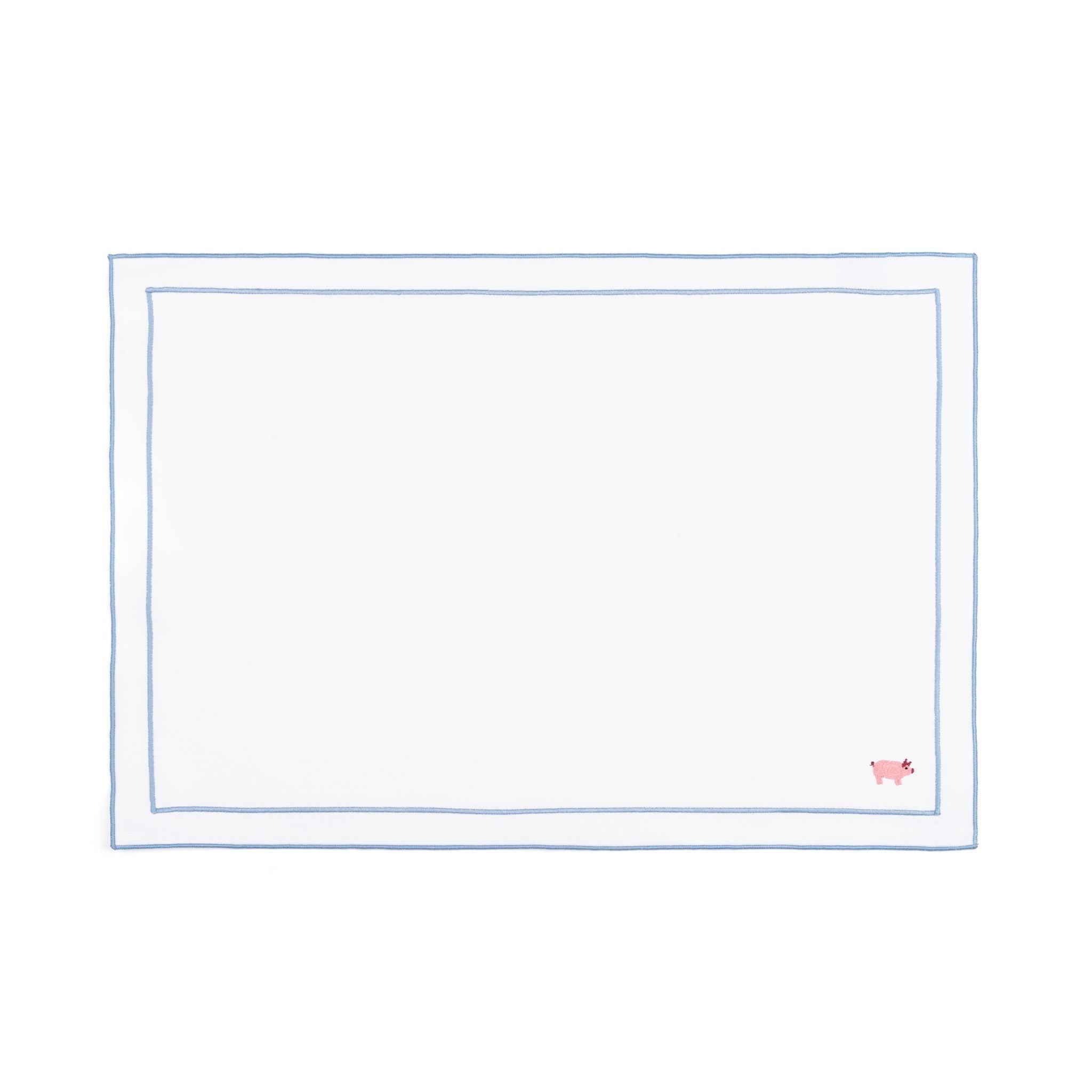 Nazaré white cotton table linen with embroidered farm animals