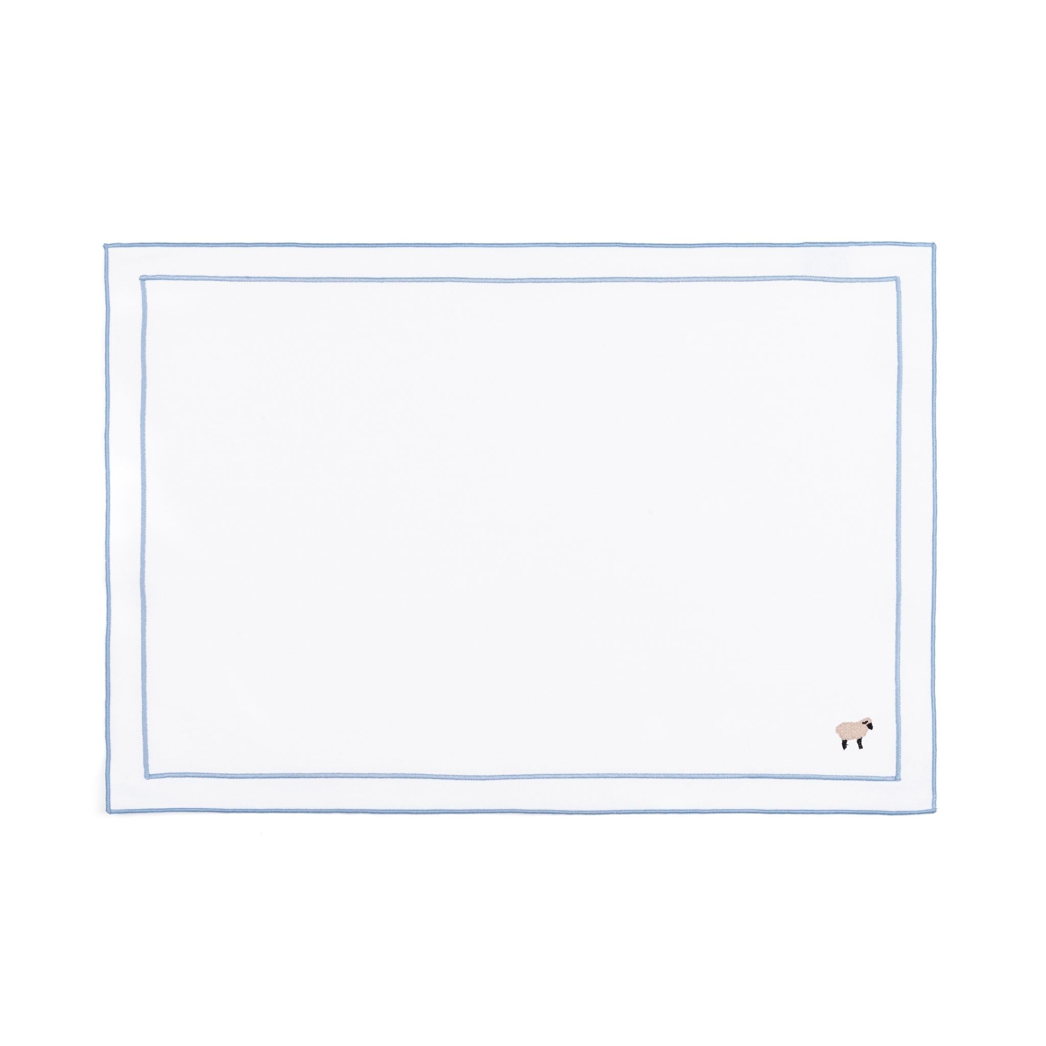 Nazaré white cotton table linen with embroidered farm animals