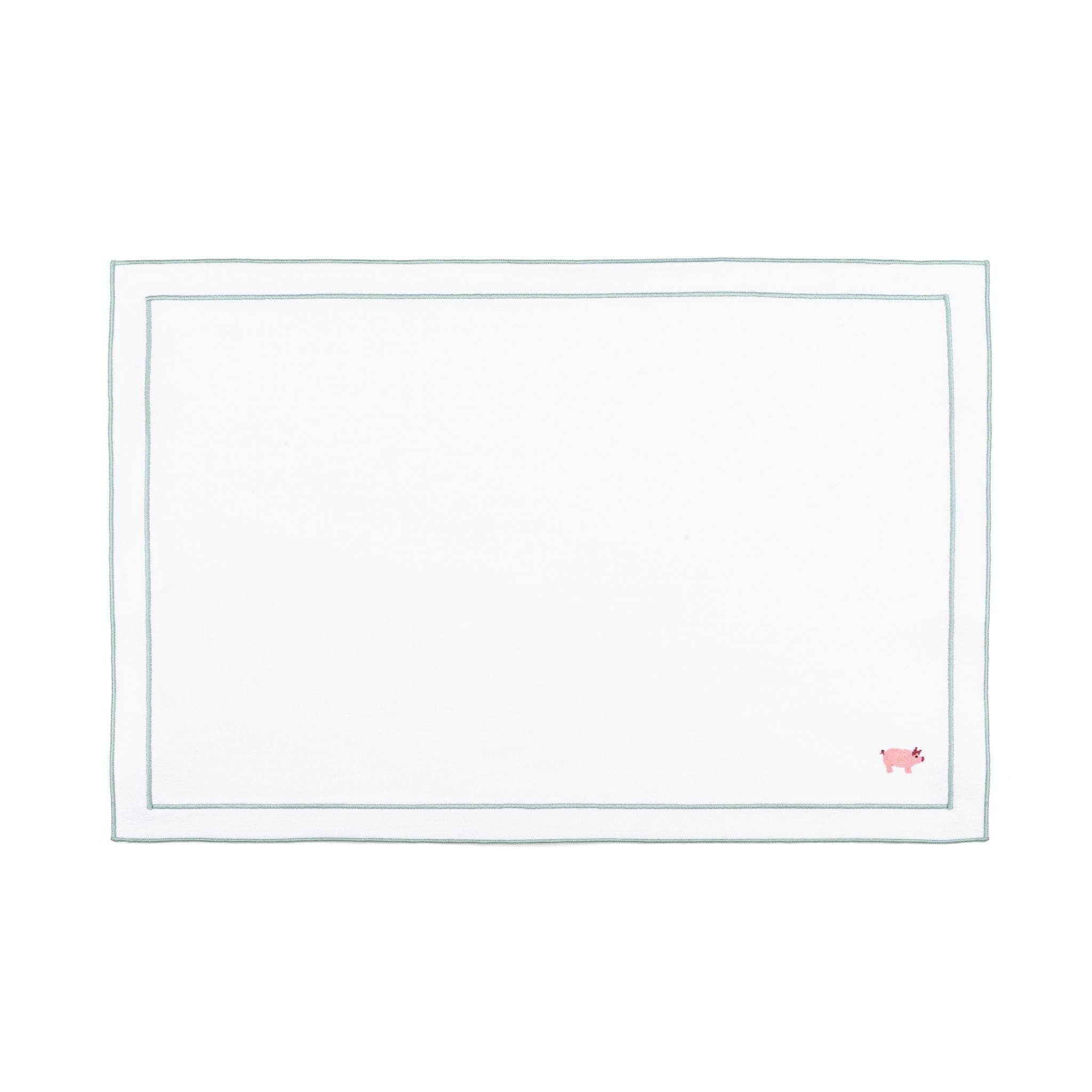 Nazaré white cotton table linen with embroidered farm animals