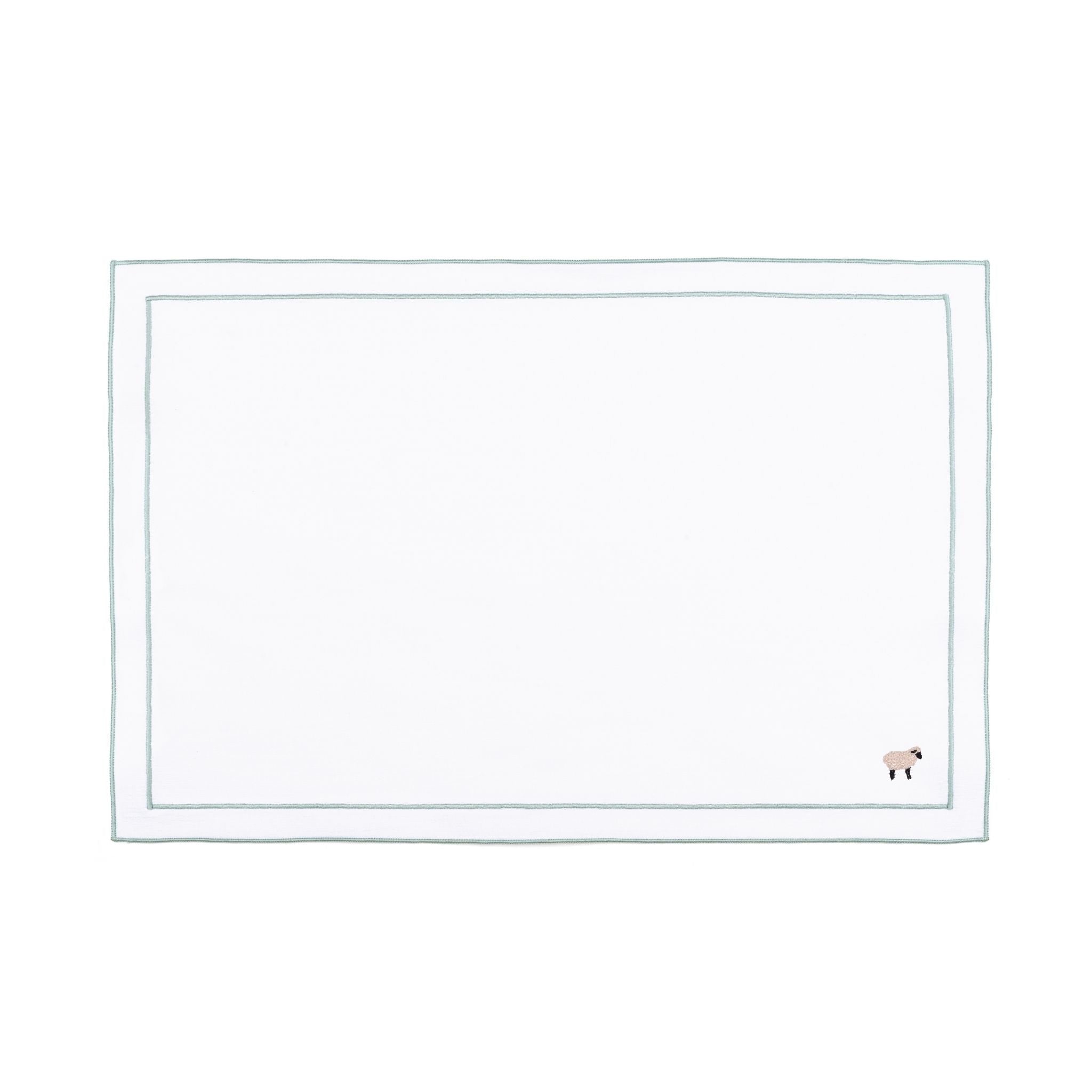 Nazaré white cotton table linen with embroidered farm animals