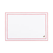 Nazaré white cotton table linen with embroidered farm animals