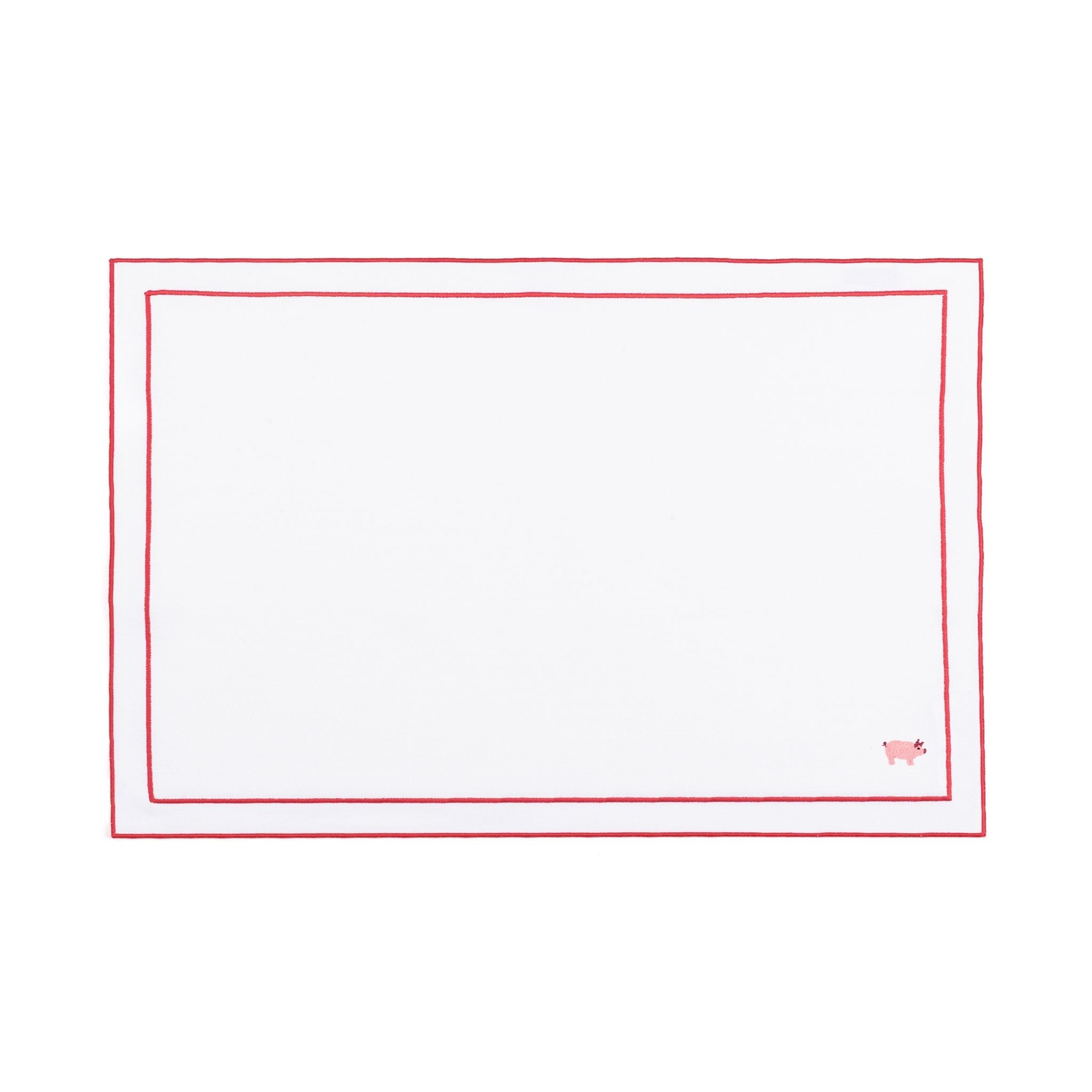 Nazaré white cotton table linen with embroidered farm animals