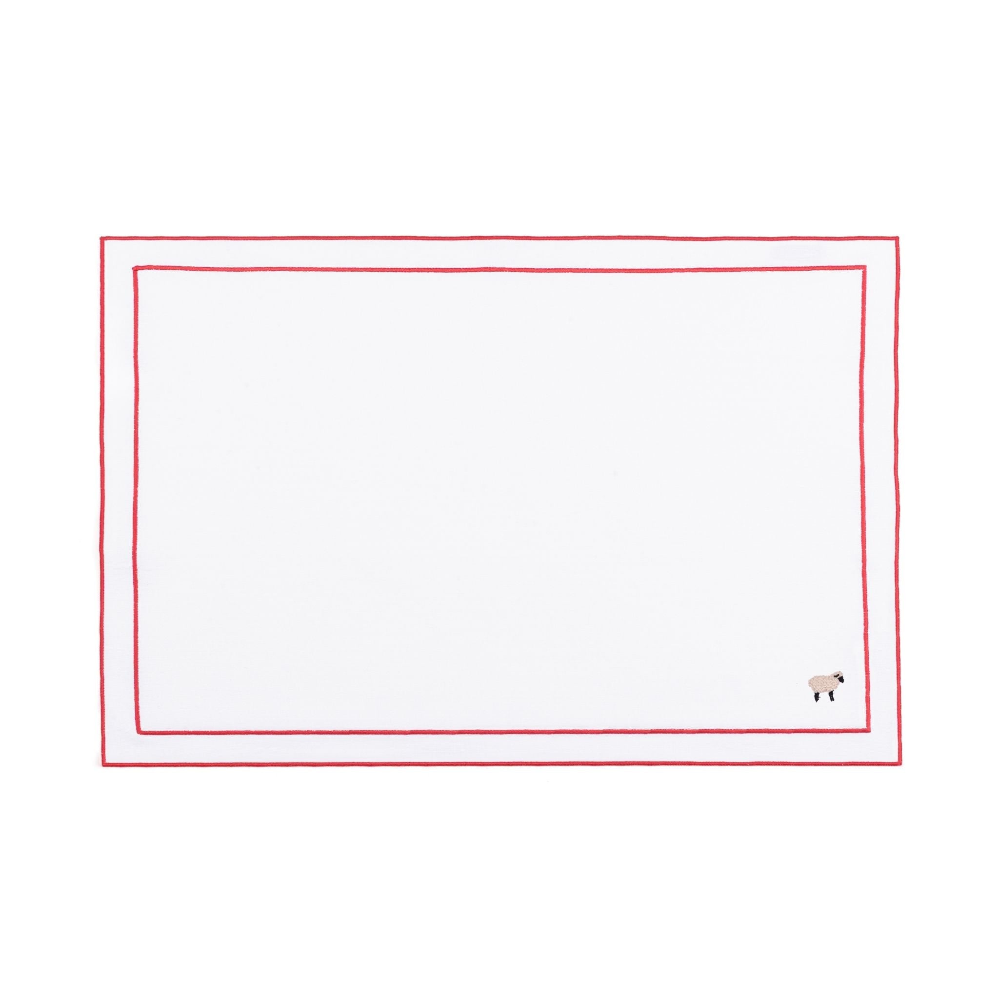 Nazaré white cotton table linen with embroidered farm animals